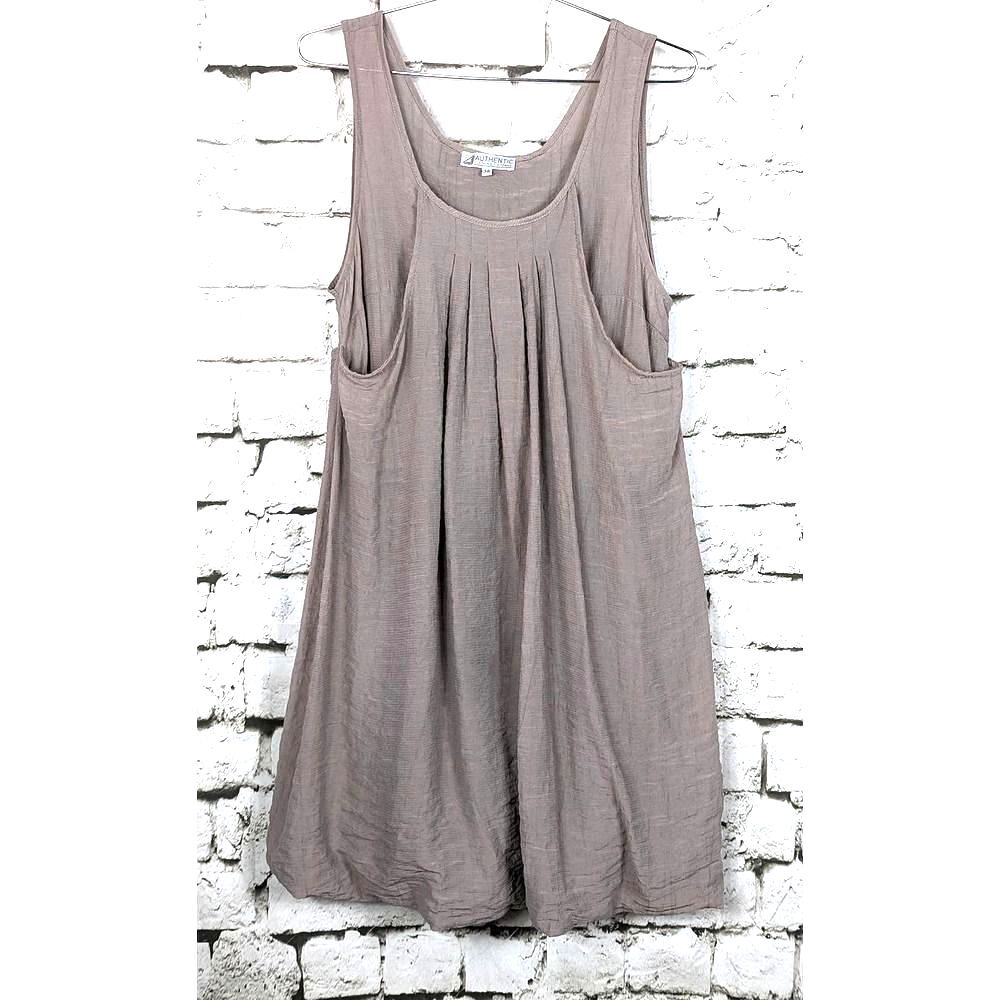 AUTHENTIC Lagenlook Minimalist Layered Bubble Hem Artsy Tank Dress Small 4/6